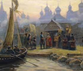 И. Машков. Паломничество царя Петра в Соловецкий монастырь в 1702г