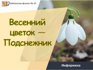 Эко-информина «Весенний цветок — Подснежник» (0+)