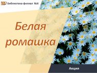 «Ак ромашка» акциясе (6+)