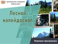 Игровая программа «Лесной калейдоскоп» (0+)