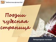 Литературная гостиная «Поэзии чудесная страница» (18+)