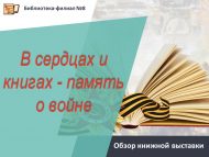 Обзор книжной выставки «В сердцах и книгах – память о войне» (12+)