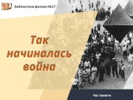 Час памяти «Так начиналась война» (6+)