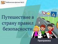 Программа «Путешествие в страну правил безопасности» (6+)