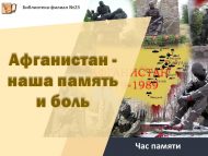 Час памяти «Афганистан – наша память и боль» (12+)